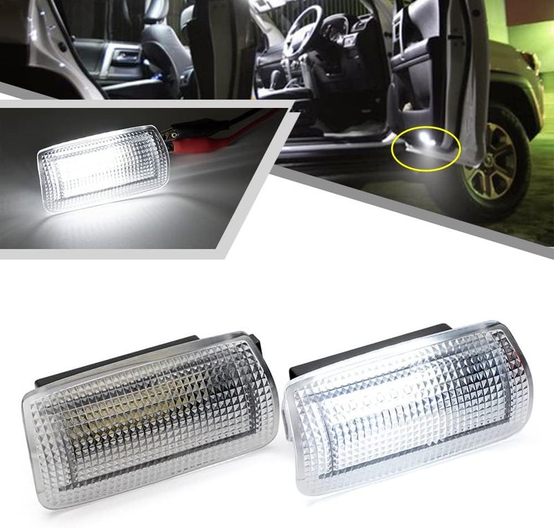 Mingrui test 2Pcs LED Courtesy Door Light for Toyota 4Runner Camry Prius Tundra Sienna Avalon Lexus IS ES GS LS RX GX LX Powered by High Power SMD Xenon White LED Error Free - Image 1